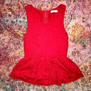 Red Peplum Top